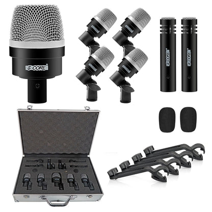 5Core Drum Mic Kit 7 Pcs Kick BassTom Snare Dynamic Microphone