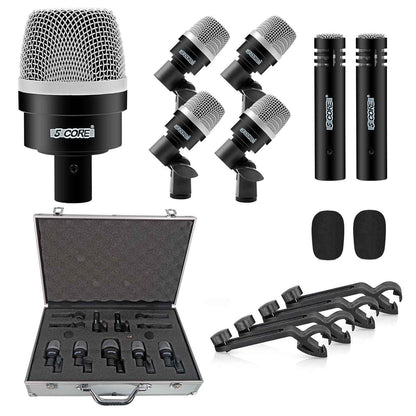 5Core Drum Mic Kit 7 Pcs Kick BassTom Snare Dynamic Microphone