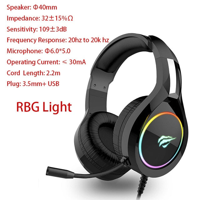 Wired Headset Gamer PC 3.5mm PS4 Headsets by Surround Sound & HD Microphone Gaming Overear Laptop Tablet Gamer