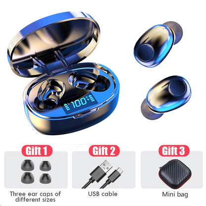 Wireless Earphones TWS Bluetooth 5.0 Mini Earbuds Stereo Bass LED Power Display Noise Cancelling Sports Waterproof Earbud In Ear