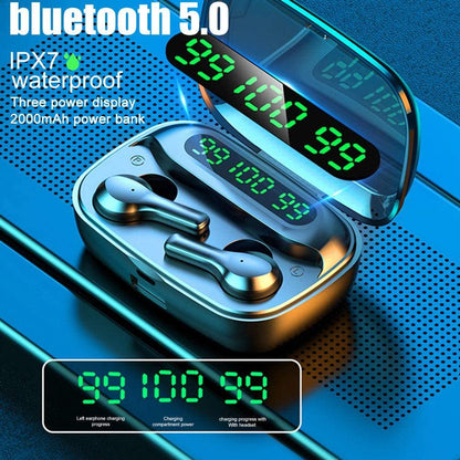 Wireless Bluetooth 5.0 Earphone Noise Cancellation Earphones In Ear With 2000mAh Charging Case IPX7 Waterproof And Sweatproof