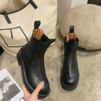 Women Chunky Heel Ankle Boots - MakenShop